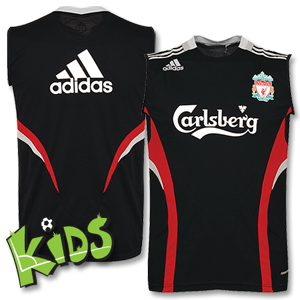 Adidas 08-09 Liverpool Sleeveless Shirt - Boys - Black/Red