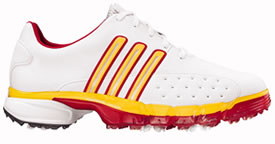 adidas 08 Powerband Golf Shoe White/Toro/Sun