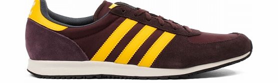 Adidas Adistar Racer Burgundy/Gold Suede Trainers