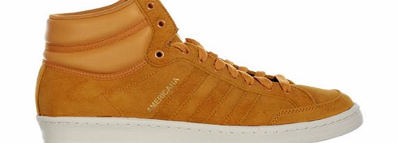 Adidas Americana Hi 88 Gold Suede Trainers