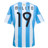 Adidas Argentina Home Shirt 2009/10 with Milito 19