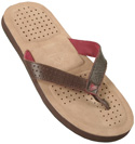 Beige and Brown Flip Flops