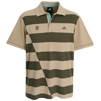 Adidas Chelsea Washed Stripe Polo Shirt - Taupe.