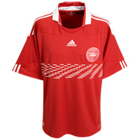 Adidas Denmark Home Shirt 2009/10 - Power Red/White.