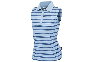 Adidas Ladies ClimaLite Triple Stripe Sleeveless Polo