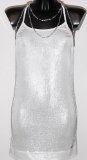 MissSixty Elaine Dress/ Top,Silver White,Medium.