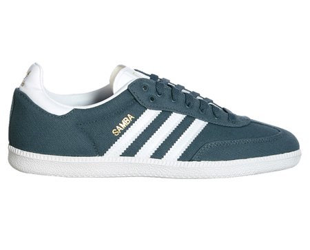 Adidas Samba Grey/White Material Trainers