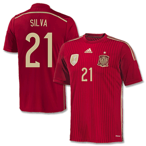 Adidas Spain Home Kids Silva Shirt 2014 2015