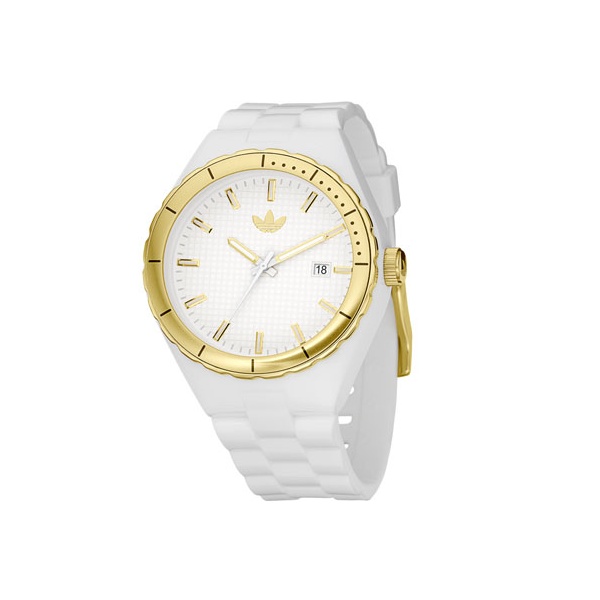 Adidas Unisex White PU Strap with White Dial