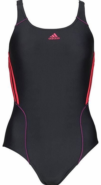 Adidas Womens 3 Stripe AWS Swimsuit Black