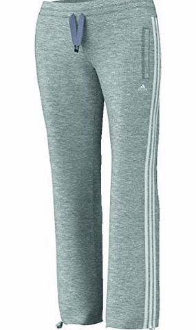 adidas Womens Essentials 3 Stripes Knit Trousers - Medium Grey Heather/White, Large