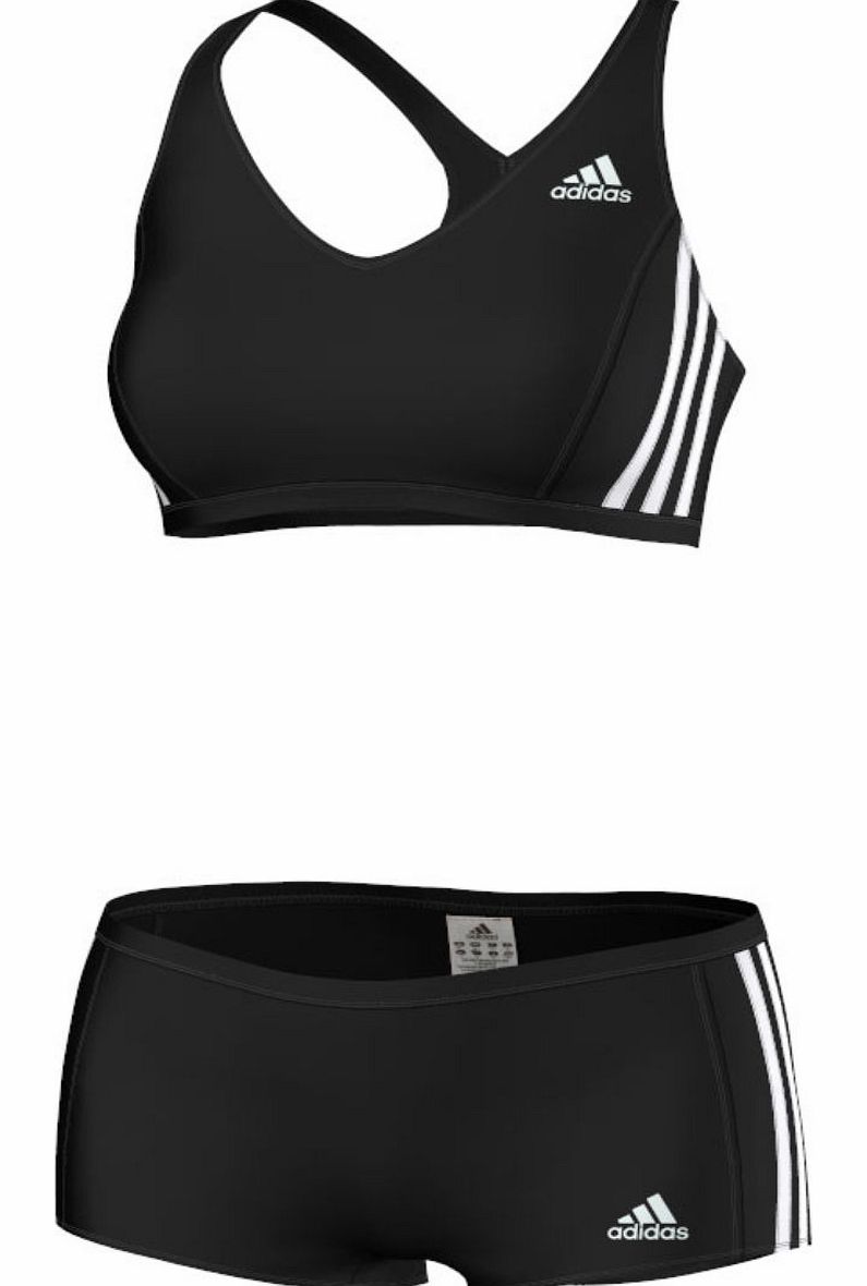 Adidas Womens Three Stripes Two Piece Swimsuit