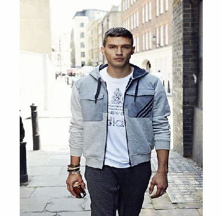 Zipped Overlay Mens Hoody