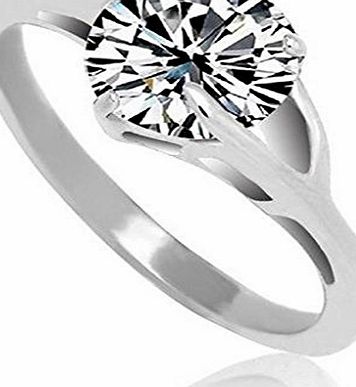 Adisaer Womens Titanium Steel Rings Inlay Shinning Cubic Zirconia White Size N 1/2 - Adisaer Jewelry