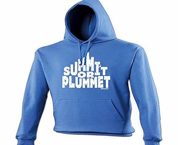 SUMMIT OR PLUMMET - ADRENALINE ADDICT (M - ROYAL BLUE) NEW PREMIUM HOODIE - slogan funny clothing joke novelty vintage retro top mens ladies girl boy sweatshirt men women hoody hoodies fashion urban c