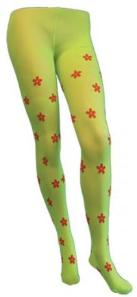 Adult Flower Power Fluorescent Pink Tights