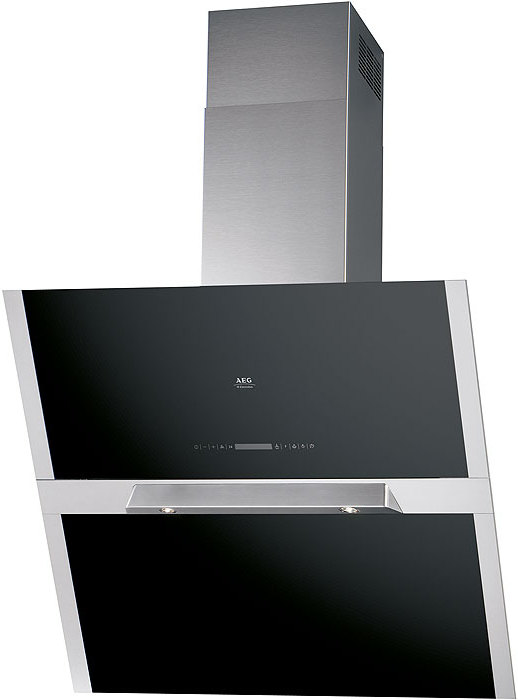 DD9996B 90cm Chimney Hood in Black Glass and