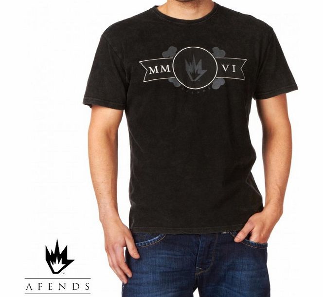 Mens Afends Giants T-Shirt - Black Acid Wash