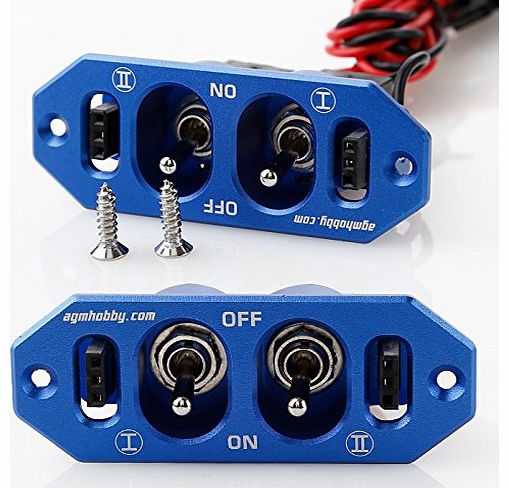 AGM J-001 Heavy Duty Dual Power Switch for RC Model Aeroplane Aircraft Plane - Blue