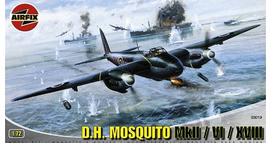 Airfix A03019 De Havilland Mosquito FBVI/ NF II/Mk XVIII 1:72 Scale Series 3 Plastic Model Kit