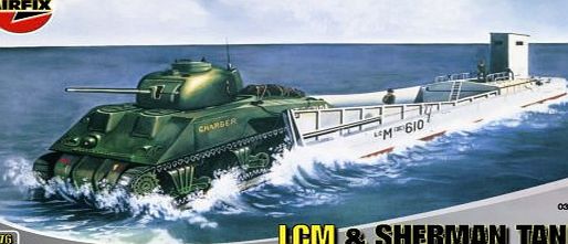 Airfix A03301 1:76 Scale LCM III Landing Craft amp; Sherman Tank Military Vehicles Classic Kit Series 3