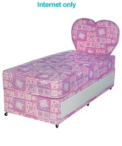 Tiny Tots Pink Divan/Headboard/Anti Dustmite Matt