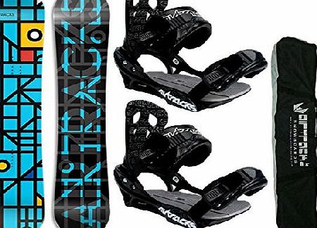 AIRTRACKS SNOWBOARD SET - BOARD GRID BLUE 150 - SOFTBINDING SAVAGE M - SB BAG