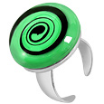 Swirling Murano Glass & Sterling Silver Open Ring