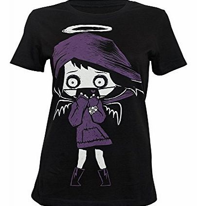 Akumu Ink Angel of Death Ladies T Shirt - New Autumn / Winter 2014 Design (X-Large Skinny Fit 14 to 16)