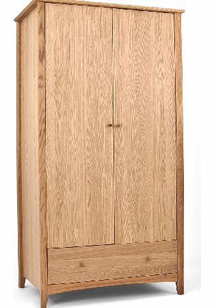 ALBA Oak Double Wardrobe with Drawer