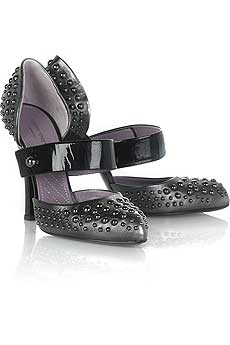 Studded leather pumps
