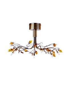 Alder Antique Brass 6 Light Ceiling Fitting