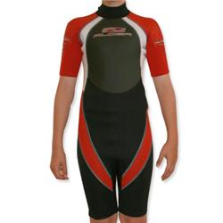 alder Junior Warrior Shorty 3mm Wetsuit - Red/Blk