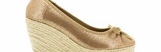 Copper wedge round toe espadrilles