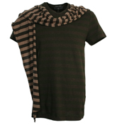 Grey and Khaki Stripe T-Shirt