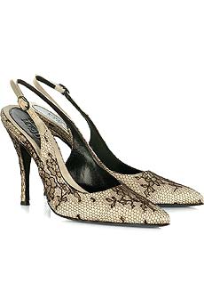 Lace slingbacks