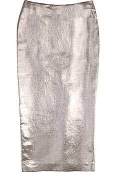 Silver pencil skirt