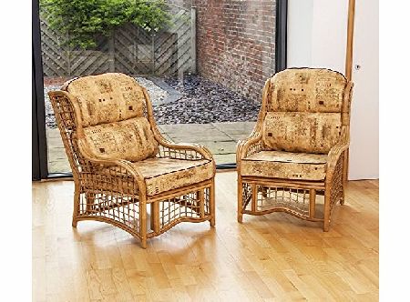 Alfresia Conservatory Bali Cane Honey Chair With Cushion 2 Pack - Kotaburu Maize