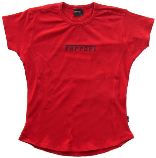 All Ladies Wear Ferrari Logo Contour Top Red