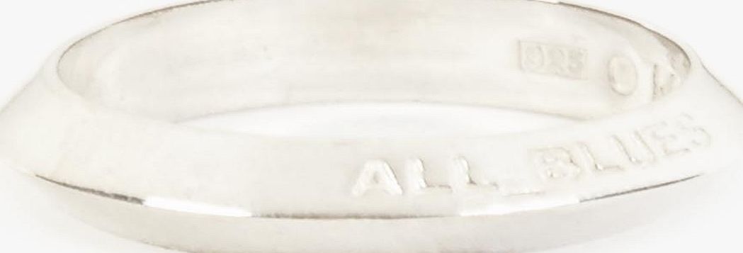 ALL_BLUES Polished Sterling Silver Pyramid Ring