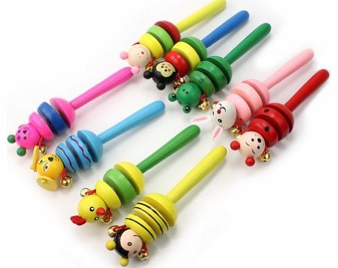 AllLife Funny Cute Baby Cartoon Animal Wooden Bell Musical Developmental Instrument Toy