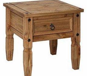 Alma Furnishings Corona Lamp Table - 1 Drawer - Solid Pine - Waxed Finish