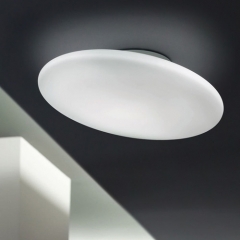 Sun White Glass Ceiling Light Large