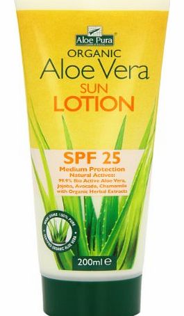 Aloe Pura Organic Aloe Vera SPF25 Sun Lotion 200ml