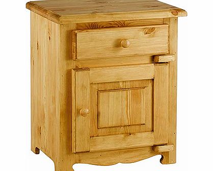 Alpes Developpement Farmer Solid Pine 1 Door 1 Drawer Bedside Table