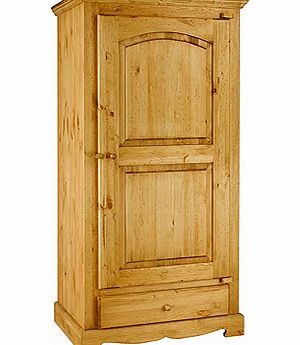 Alpes Developpement Farmer Solid Pine 1 Door 1 Drawer Wardrobe