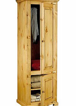 Alpes Developpement Farmer Solid Pine 2 Door Single Wardrobe