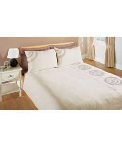 alpha Faux Suede Double Duvet Cover Set - Cream