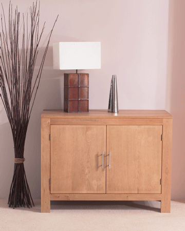 Contemporary Oak Sideboard - Chrome Handles