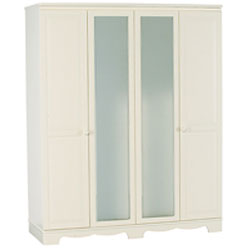 Alstons - Blanc 4 Wardrobe with Mirrors